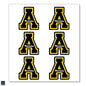 Appalachian Black "A" Vinyl Decals (6-Pack)