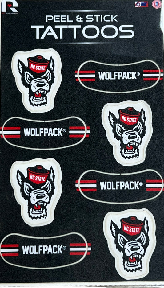 NC State Peel & Stick Tattoos