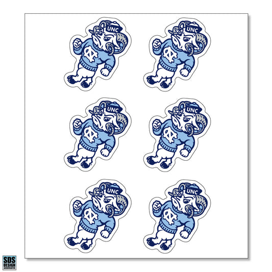 UNC Strutting Ram Vinyl Decals (Pack of 6)