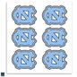UNC Interlock "NC" 1" Vinyl Decals (Pack of 6)