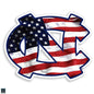 UNC Interlock Decal (American Flag)